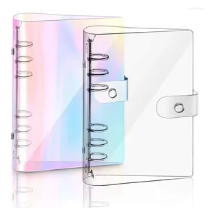 Rainbow Soft PVC Notebook Binder Cover transparente de hojas sueltas Planificador personal