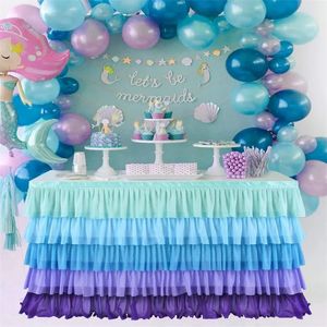 Arco iris Mesa Falda Pastel Mantel Vajilla Baby Shower Fiesta de cumpleaños Decoraciones Banquete Boda Suministros para el hogar 240307