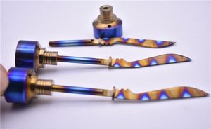 Rainbow Titanium koolhydratengereedschap Domeless Titanium Nail 14mm 18 mm Titanium recht zwaard DAB Tool met koolhydraten dabber5724284