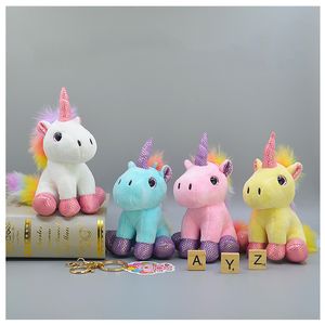 Rainbow Unicorn Doll Keychain pluche speelgoed schattige poppenzak hangende decoratie grijp machinegebied