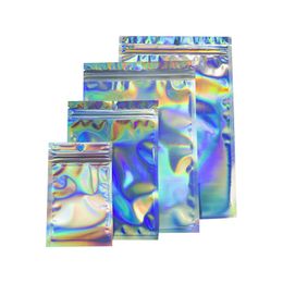 Rainbow Ziplock geur proof bags hersluitbare mylar monster pouch cadeau baggies holografische tas voor feest voordeel voedsel veilige opslag verpakking producten