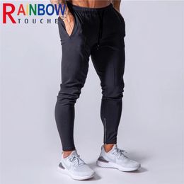 Rainbowtouches Survêtement Jogging Fitness Pantalon Slim Zipper Absorption Et Pantalon De Survêtement Évacuant Hommes Pantalons 220705