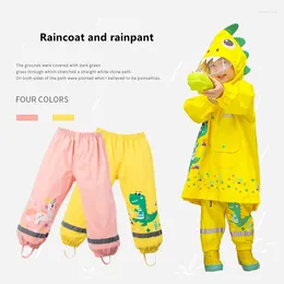 Imperméables 1-10 ans enfants imperméable enfants garçons filles imperméable à capuche dessin animé dinosaure bébé vêtements de pluie et pantalon anti-pluie