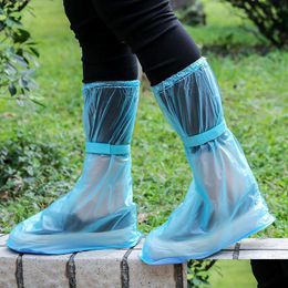 Impermeables 100 par al por mayor al aire libre estilo largo conjunto impermeable ciclo botas de lluvia chanclos botas de lluvia zapatos impermeables er entrega de gota dhmqx