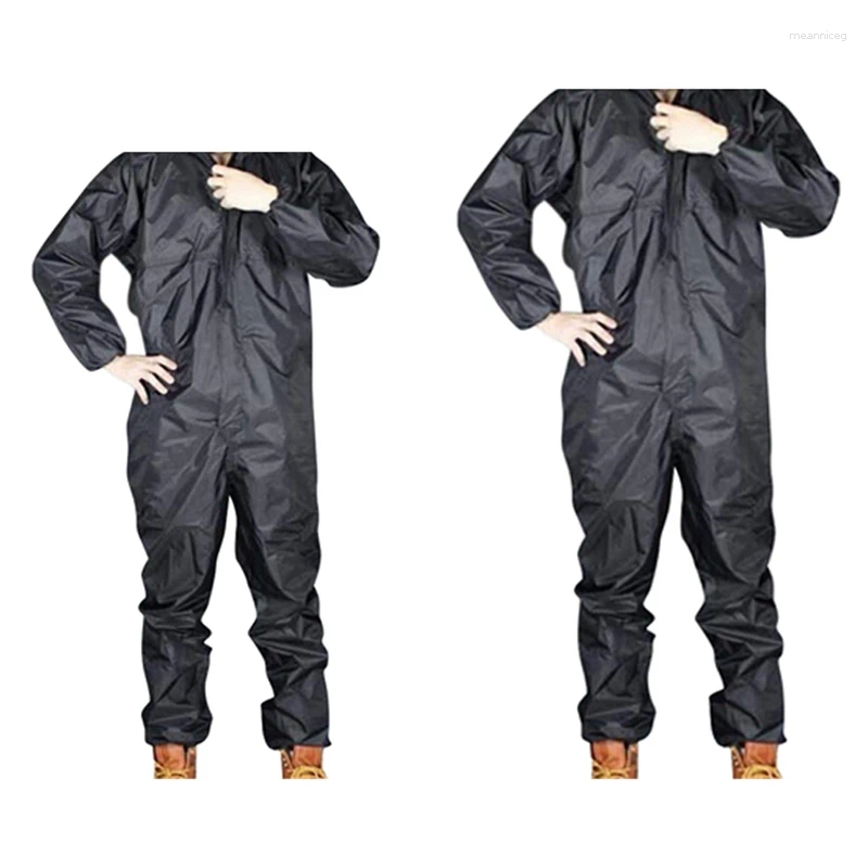 Raincoats 2 Pcs Moda Motocicleta Capa de Chuva / Capa de Chuva Conjunta / Macacão Homens e Mulheres Fissão Chuva Terno Casaco Preto L XL