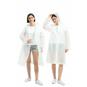 Regenjassen 2-delige regenponcho's Herbruikbare EVA-jas Waterdichte hoes met mouwen Draagbare reisregenjas Duurzaam voor