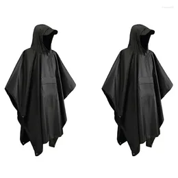 Impermeables 2x 3 en 1 Impermeable impermeable Capa de lluvia Hombres Mujeres Toldo de la motocicleta Poncho Picnic Mat