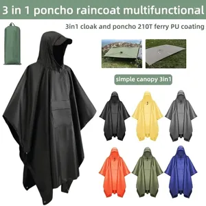 Ranquers 3 dans 1 Militarme Military imperméable Men de pluie Men de pluie Men Awning de la moto Poncho Picnic Mat