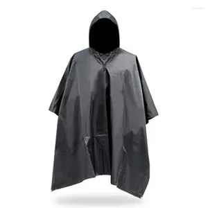 Imperméables 3 en 1 PVC imperméable multifonctionnel hommes femmes couverture de pluie randonnée Cape vêtements de pluie en plein air Camping tente tapis moto équitation Poncho