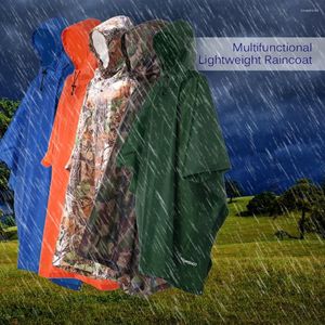 Regenjassen 3 in 1 regenjas Rugzak Regenhoes Waterdichte jas met capuchon Wandelen Fietsen Poncho Outdoor Camping Tent Mat