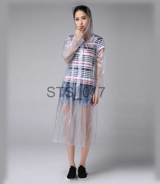 Imperméables Adulte Épaissie imperméable poncho Mode transparent imperméable étudiant conjoint long voyage randonnée PVC en plastique imperméable x0724