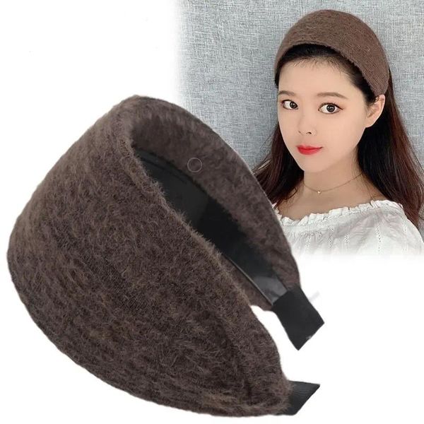 Imperméables Automne Et Hiver Bandeau En Laine À Larges Bords Femme Élégante Épingle À Cheveux Dentée Gracieuse Accessoires Chauds Bandes De Cheveux Pour Les Femmes