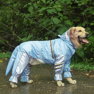 Manteau imperméable pour gros chien avec combinaison de queue manteau de pluie pour Golden Retriever Husky bandes réfléchissantes trou de remorquage Labrador veste imperméable