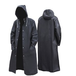 Ranquers Black Fashion Adulte étanche étanche longue Raincoat Femmes Men de pluie Cabille à capuche pour randonnée extérieure Pêche de la pêche à la pêche épaissie 230812