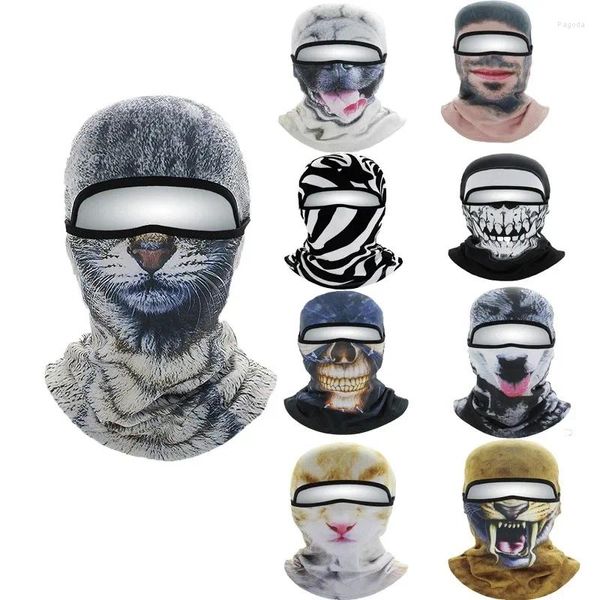 Imperméables respirant et doux masque de couverture de tête d'animal pour la protection du visage chaud élastique velours équitation ski