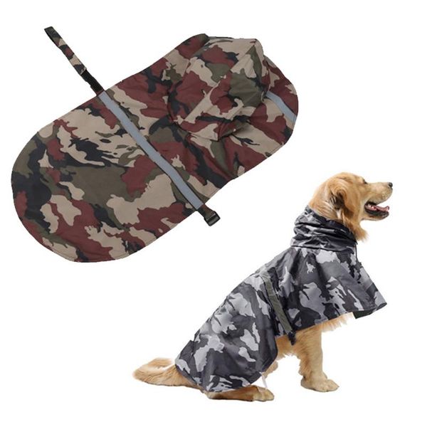 Imperméables Camouflage grand chien imperméable imperméable neige grand chien vêtements manteau veste de pluie réfléchissant moyen chien poncho avec trou de traction