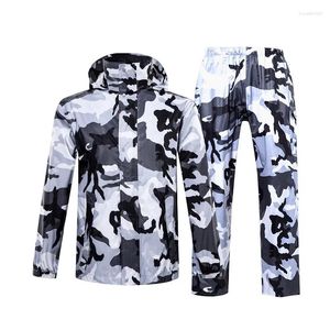 Imperméables Camouflage imperméable femmes/hommes costume manteau de pluie capuche extérieure femmes moto pêche Camping équipement hommes