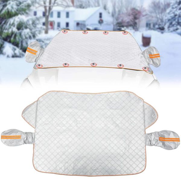 Imperméables couverture de pare-brise de voiture pare-soleil pare-brise avec miroir latéral bande réfléchissante de lumière sûre neige 9 aimants