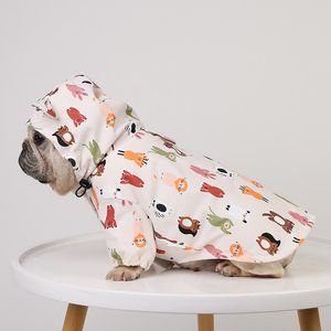 Manteaux de pluie imprimé dessin animé pour chien de petite et moyenne taille, imperméable, Kawaii, bouledogue français, Schnauzer, carlin, vêtements Yorkie, veste de pluie