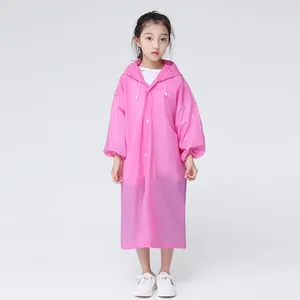 Chubasqueros para niños, impermeable a la moda, lindo con capucha, ropa impermeable para niños, Poncho impermeable de EVA grueso, reutilizable para niño y niña, chaqueta para la lluvia, mono