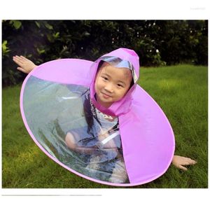 Imperméables Creative Enfants Couverture De Pluie Mignon Dessin Animé Canard UFO Enfants Imperméable Garçons Et Filles Parapluie Chapeau Coupe-Vent Poncho Gear