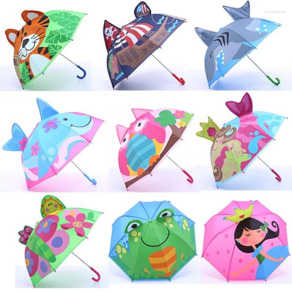 Imperméables mignons enfants parapluie Animation dessin animé créatif à long manche 3D modélisation d'oreille enfants pour garçons filles cadeau