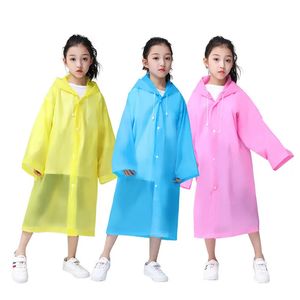Mode enfants imperméable EVA imperméable épaissi manteau de pluie réutilisable Transparent veste de pluie clair enfants Tour costume de pluie 231007