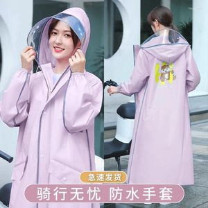 Mode Long imperméable femmes EVA Double bord randonnée voyage équitation respirant lâche patte imperméable imperméable pluie Poncho