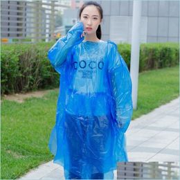 Regenjassen mode plastic plastic regenkleding split ontwerp pure kleuren cam must raincoat een keer wegwerp regen slijtage unisex 1 8fs e dh1fb