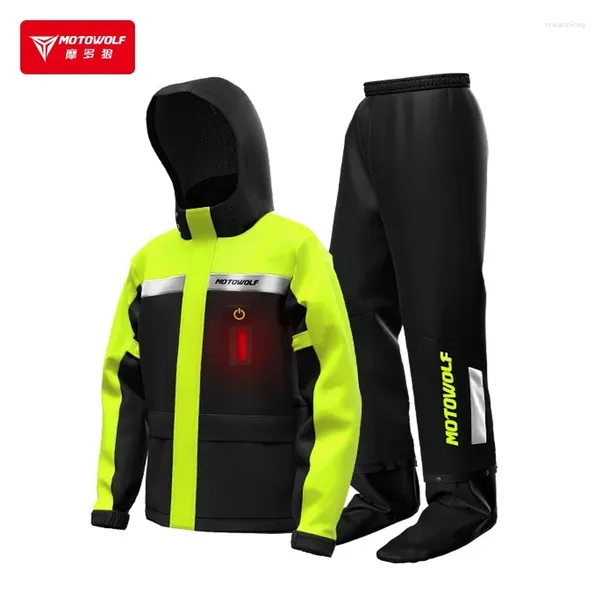 Raincoats Fashion Réflexion Réflexion Moto Raincoat Imperméable Rainsinet Green Riding Equipment Pantal