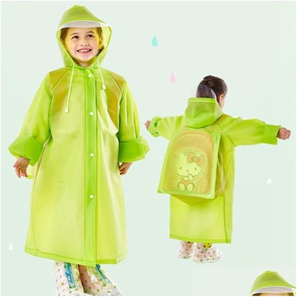 Impermeables Moda Bolsa Escolar Impermeable con capucha Eva Niños Poncho Niños Ropa impermeable Viajes Capa de lluvia Ropa impermeable 5 colores Wdh0737 Drop Dhzzw