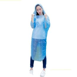 Regenjassen mode -reis moet regenkleding transparante waterdichte kleurmix PE wegwerp wegwerp poncho regenjassen nood regen dragen me dhgjl