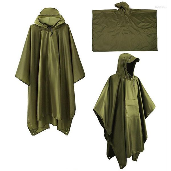 Chubasqueros Poncho de lluvia con capucha para adultos con bolsillo impermeable ligero impermeable unisex senderismo camping emergencia