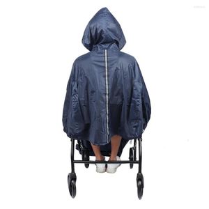 Imperméables à capuche pour fauteuil roulant, couverture de pluie douce avec protection de chapeau, bande réfléchissante, coupe-vent, mobilité, vieux scooter, manteau imperméable