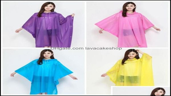 Ranquers Ranquers à la maison ménage jardin EVA Eco Friendly Poncho Vérification transparente Couleur solide non jetable Raincol