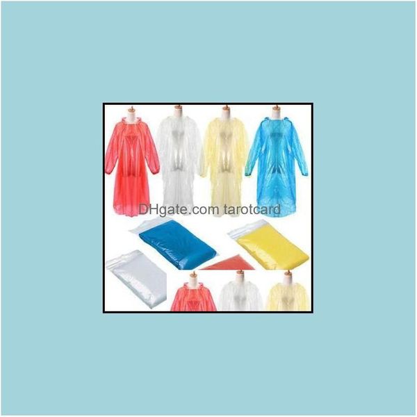 Imperméables Articles ménagers Maison Jardin Imperméable jetable Adt D'urgence Cagoule imperméable Poncho Voyage Cam Must Manteau de pluie unisexe D Dhoi0