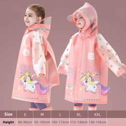 Chubasqueros para niños Chubasquero impermeable Poncho de lluvia Dibujos animados Unicornio Dinosaurio Niños Escuela Estudiante Traje de lluvia Niños y niñas Viajes RainWear 230413