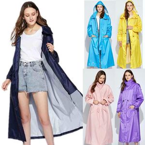 Imperméables longs hommes femmes imperméables femmes respirant randonnée manteau de pluie veste Chubasquero Mujer capuche cachée