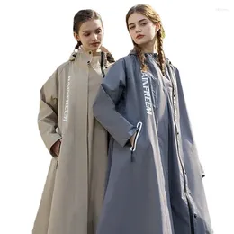 Manteau de pluie long de style coupe-vent : imperméable à la mode et épais, idéal pour les couples de randonnée à vélo