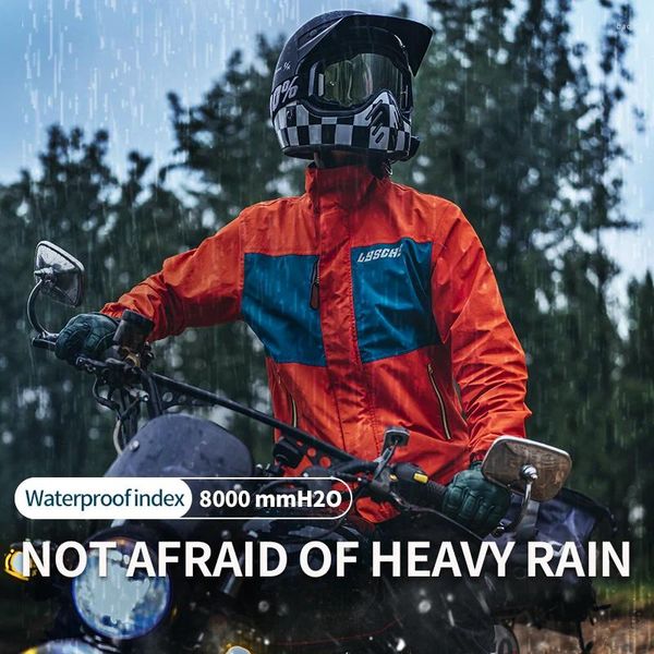 Caídos Lyschy Split Rain -impermeas Pantalones de lluvia de motocicletas Ropa a prueba de lluvia súper agua fluorescente rojo