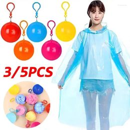 Mini boule imperméable portable avec crochet, manteau de pluie jetable d'urgence, épais et imperméable pour adultes, vêtements de pluie, porte-clés