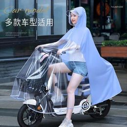Imperméables moto/batterie voiture Poncho imperméable électrique Double corps mère-enfant batterie étanche à la pluie moto Transparent