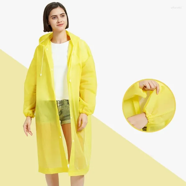 Imperméables Moto Lumière Genou-longueur À Capuchon Imperméable Réutilisable RainDay Manteau Femmes Transparent Pour Camping En Plein Air Sports E-bike