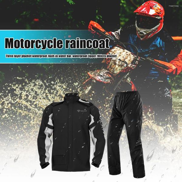 Motocicletas de lluvia traje de lluvia Pantalones de chaqueta reflectante con cubiertas de zapatos Mole de malas transpirables Trajes de ropa de lluvia