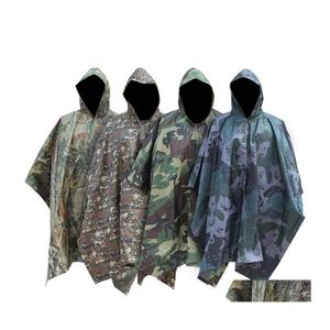 Imperméables Mtifonctionnel Militaire Imperméable Camo Imperméable Imperméable Manteau De Pluie Hommes Femmes Cam Pêche Moto Poncho Dhs Drop Del Otnto