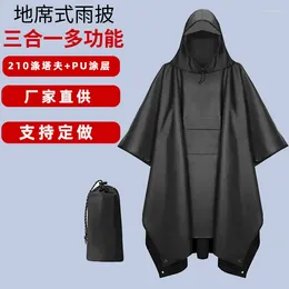 Poncho de pluie à capuche en plein air pour adulte avec poche imperméable légère veste imperméable unisexe randonnée camping d'urgence