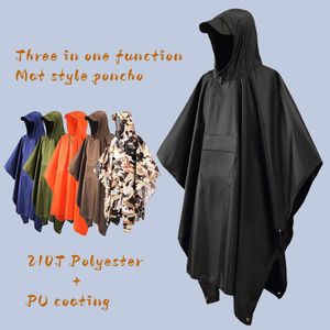 Regenjassen Outdoor Hooded Rain Poncho voor volwassene met Pocket Waterdichte lichtgewicht unisex regenjas jas Wandelen camping noodsituatie 230413