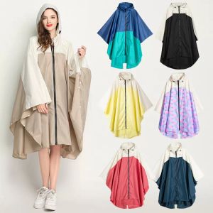 Poncho imperméable épais, marque élégante, patchwork, respectueux de l'environnement, manteau de pluie à capuche pour adulte, unisexe, voyage en plein air, camping, vêtements de pluie avec sacs, 21 styles