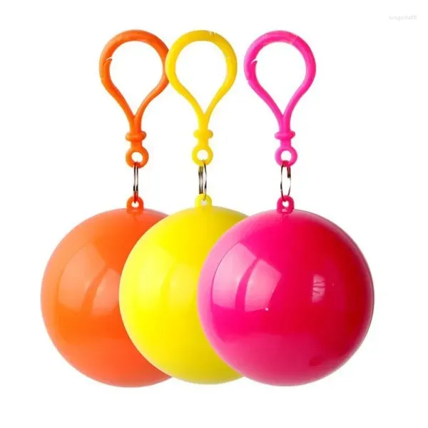 Chubasqueros portátiles Bola de impermeable Emergencia al aire libre Desechable Impermeable Transparente Cubierta de lluvia Ponchos coloridos Bolas para adultos