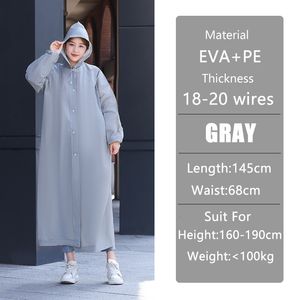 Raincoats Portable Unisex Outdoor Thick Raincoat 145 * 68cm EVA Waterproof Camping Hiking Raincoat Hooded Raincoat 230404